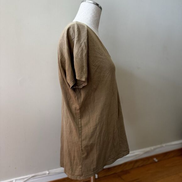 Everlane Women’s Supima Cotton Round Neck Top Lightweight Preppy Taupe Brown M - Picture 4 of 11